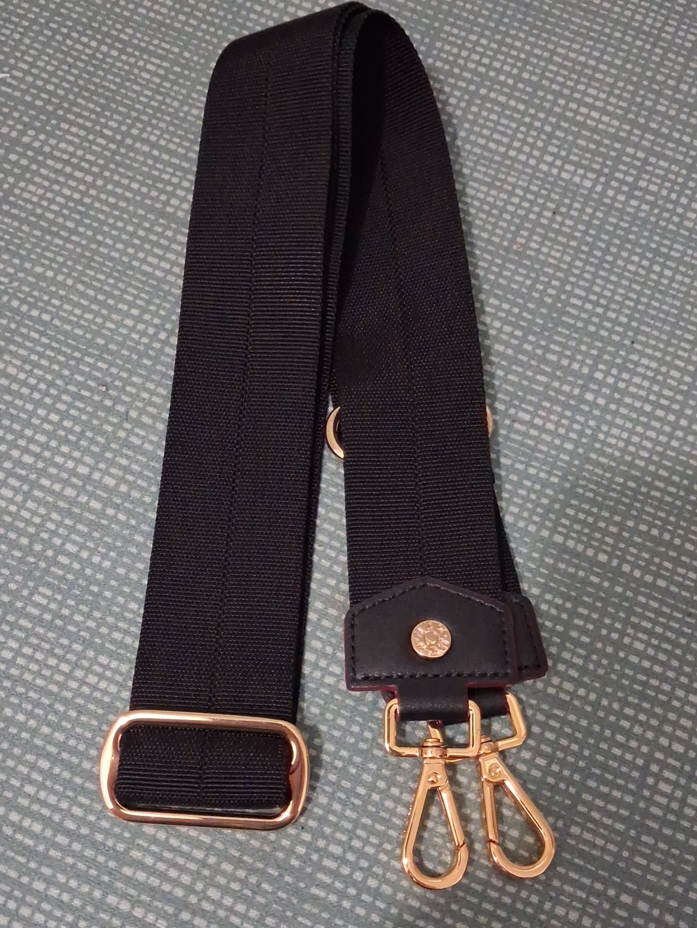 MZ WALLACE Black Crossbody/Shoulder Bag Strap with Rose Gold Hardware